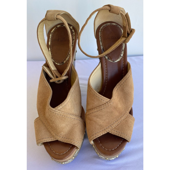 Alexandre Birman Suede & Snake Platform Sandals sz 36.5, US 6.5 - Picture 6 of 14